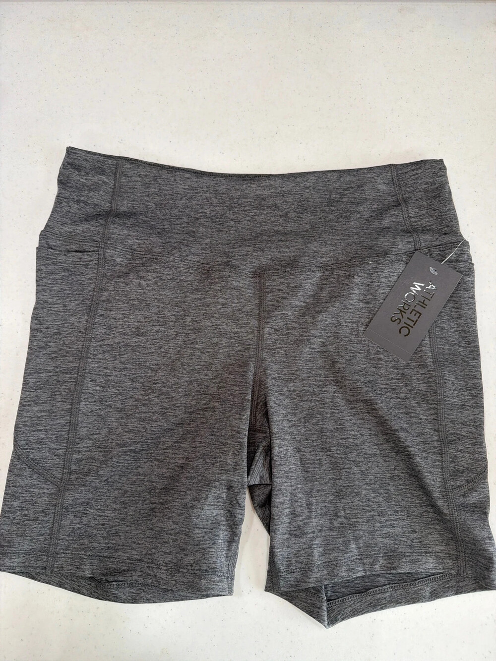 Athletic Works women's high rise bike shorts with pockets/Gray XL
